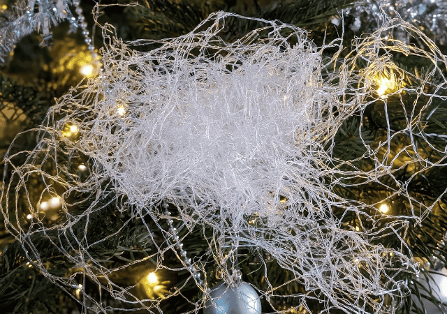 Christmas tree in a net