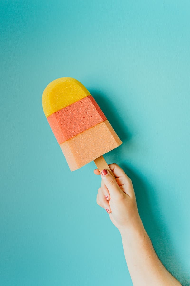 Colourful ice cream on a blue background